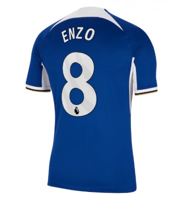 Lacne Muži Futbalové dres Chelsea Enzo Fernandez #8 2023-24 Krátky Rukáv - Domáci